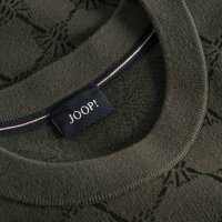 JOOP! Herren Strickpullover mit Allover-Jacquard - Ravon, Cornflower, Baumwoll-Mix Grün M