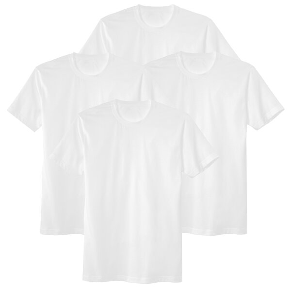 CALIDA Mens T-Shirt, 4-Pack - Natural Benefit, Round Neck, 100% Cotton White M (Medium)