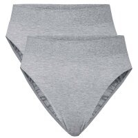 CALIDA Damen Slip, 2er Pack - Elastic, High Waist, Softbund, Single Jersey Grau L (48/50)