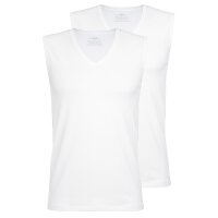 CALIDA Mens Undershirt, 2 Pack - Cotton Code, V-neck, City shirt, single jersey White XL (X-Large)