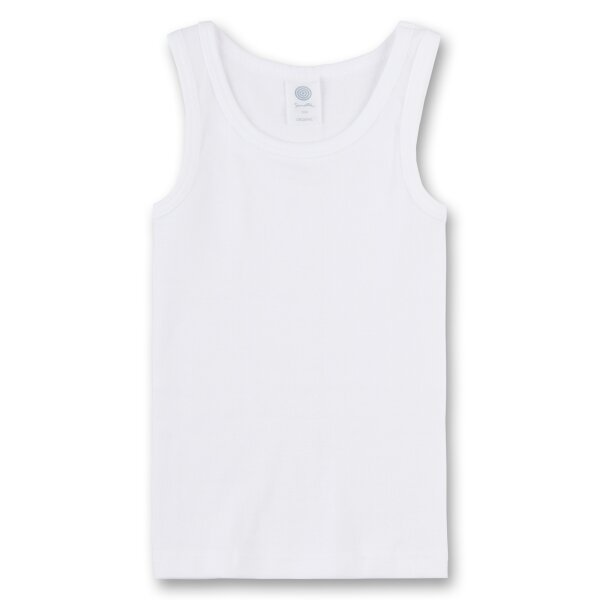 Sanetta Jungen Unterhemd Shirt ohne Arm Tank Top Basic - Weiß / Größe: 128 (6-7 Years)