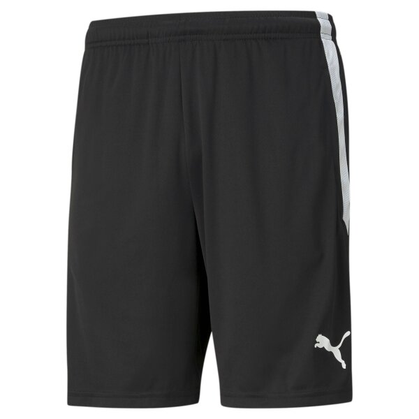 PUMA Herren Shorts - Teamliga Training Shorts, Logo, Polyester, kurz Schwarz XXL