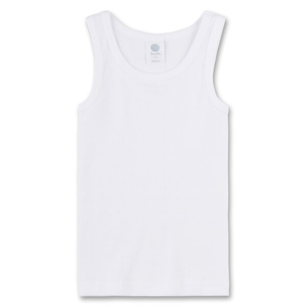 Sanetta Jungen Unterhemd Shirt ohne Arm Tank Top Basic - Weiß / Größe: 140 (8-9 Years)
