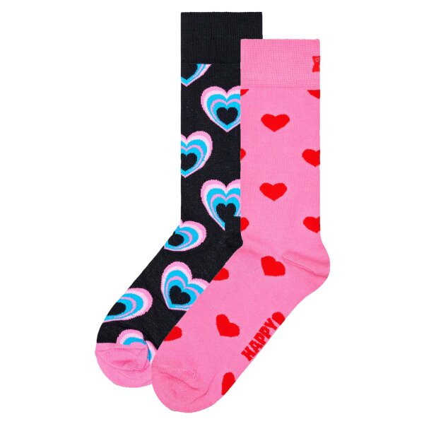 Happy Socks Unisex Socks, 2 Pack - Love Gift Box, Mix of Colours Valentines 36-40 (UK 4-7)