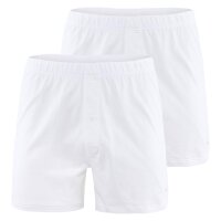 CALIDA Mens Jersey Boxer Shorts, 2 pack - Cotton Code, unicolored, 100% cotton White S (Small)