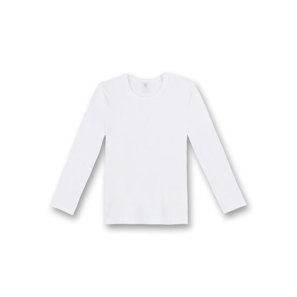 Sanetta Childrens Undershirt - longsleeve, shirt, cotton, unisex, solid color 152 (10-11 Years) White