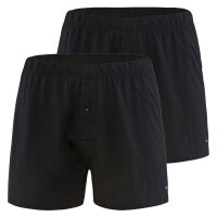 CALIDA Mens Jersey Boxer Shorts, 2 pack - Cotton Code, unicolored, 100% cotton Black S (Small)