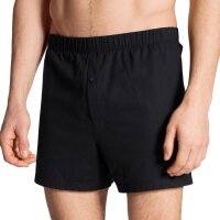 CALIDA Mens Jersey Boxer Shorts, 2 pack - Cotton Code, unicolored, 100% cotton Black S (Small)