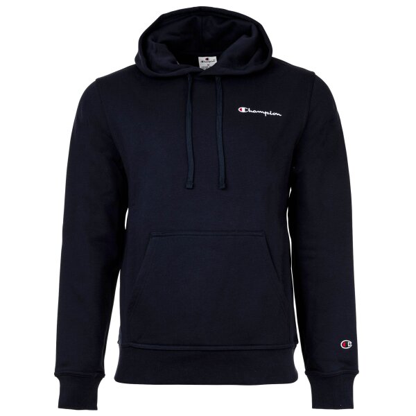 Champion mens hoodie - Hooded sweatshirt, pullover, small logo, hood, solid colour Dark blue L (Large)