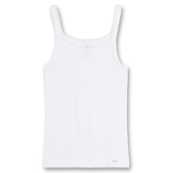 Sanetta Mädchen Unterhemd Shirt ohne Arm Top Basic - Weiß / Größe: 164 (12-13 Years)