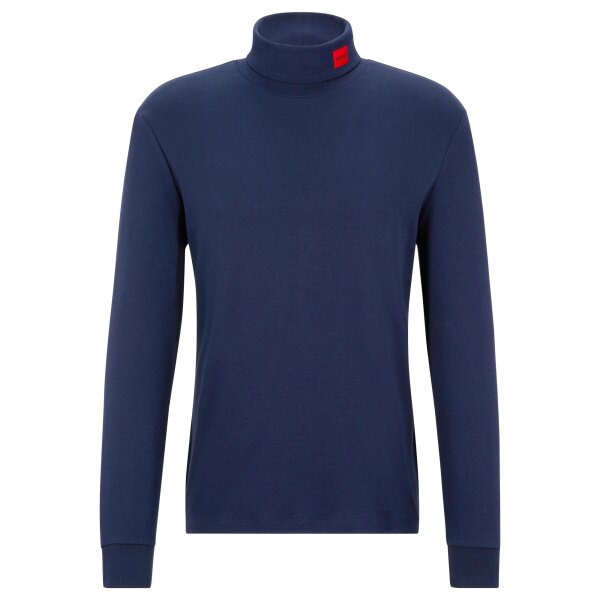 HUGO Mens Long Sleeve - DEROLLO224, Stand-Up Collar, Long Sleeve Shirt, Cotton Stretch Royal blue 2XL (XX-Large)