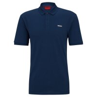 HUGO Mens Polo Shirt - DONOS222, pique, 1/2 sleeve, button placket, logo, cotton Royal blue M (Medium)