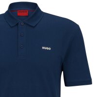 HUGO Mens Polo Shirt - DONOS222, pique, 1/2 sleeve, button placket, logo, cotton Royal blue M (Medium)