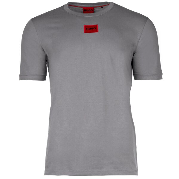HUGO Herren T-Shirt - Diragolino212 Rundhals, Logo,1/2-Arm, Baumwolle Grau (Medium Grey 034) S