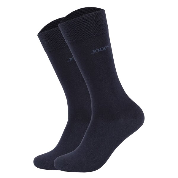 JOOP! Unisex Socken, 2er Pack - Premium Essential Organic Cotton Socks, Logo, einfarbig Dunkelblau 39-42