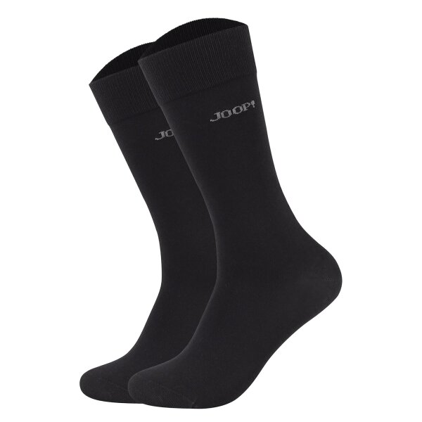 JOOP! Unisex Socks, pack of 2 - Premium Essential Organic Cotton Socks, logo, single color Black 35-38 (UK 3-5,5)