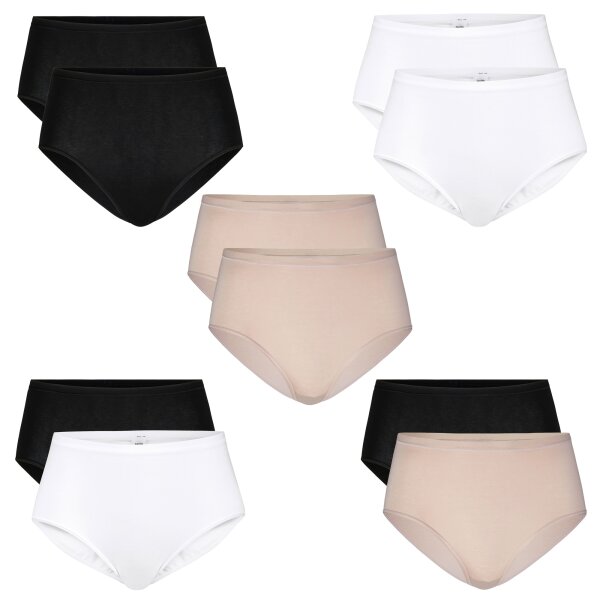 CALIDA Womens Briefs, 2 pack - Natural Comfort, High Waist, Natural Sheen, Single Jersey