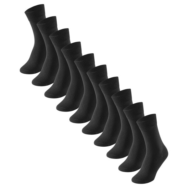 SCHIESSER Mens Socks - Bluebird, 10-Pack, Cotton Mix Black 39-42 (UK 6-8)