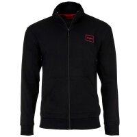 HUGO Herren Sweatjacke - Laze Zip Jacket, Stehkragen, Reißverschluss, Cotton Stretch Schwarz S