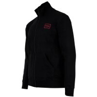 HUGO Herren Sweatjacke - Laze Zip Jacket, Stehkragen, Reißverschluss, Cotton Stretch Schwarz S