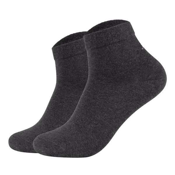 JOOP! Unisex Quarter-Socken, 2er Pack - Premium Essential Organic Cotton Quarter, Logo, einfarbig Anthrazit meliert 35-38