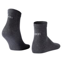 JOOP! Unisex Quarter-Socken, 2er Pack - Premium Essential Organic Cotton Quarter, Logo, einfarbig Anthrazit meliert 35-38
