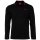 HUGO Mens polo shirt, long-sleeved - Derriko, pique, button placket, logo, cotton Black S (Small)