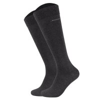 JOOP! Mens Knee-High Socks, 2-pack - Premium Essential Cotton Knee High, logo, single-colored Anthracite melange 43-46 (UK 9-11)