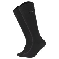 JOOP! Mens Knee-High Socks, 2-pack - Premium Essential Cotton Knee High, logo, single-colored Black 43-46 (UK 9-11)