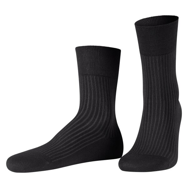 JOOP! Damen Socken - Daily Glam Cotton Socks, Rippstruktur, merzerisierte Baumwolle, Stickerei Schwarz 39-42