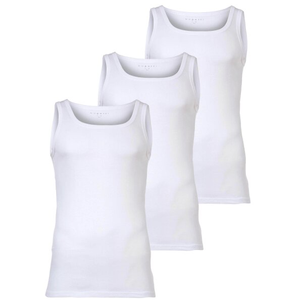 bugatti mens vests, 3-pack - fine rib, cotton, single-coloured White M (Medium)