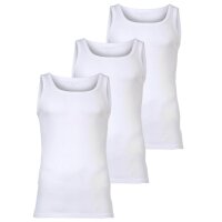 bugatti mens vests, 3-pack - fine rib, cotton, single-coloured White M (Medium)