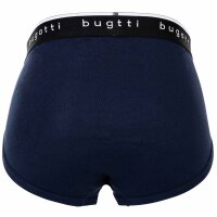 bugatti Herren Slips, 3er Pack - Feinripp, Eingriff, Baumwolle, einfarbig Weiß/Schwarz/Blau 2XL