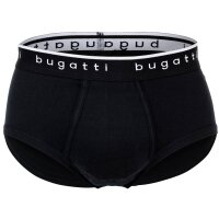 bugatti Herren Slips, 3er Pack - Feinripp, Eingriff, Baumwolle, einfarbig Weiß/Schwarz/Blau 3XL