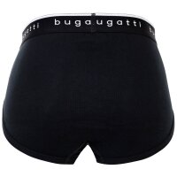 bugatti Herren Slips, 3er Pack - Feinripp, Eingriff, Baumwolle, einfarbig Weiß/Schwarz/Blau 3XL