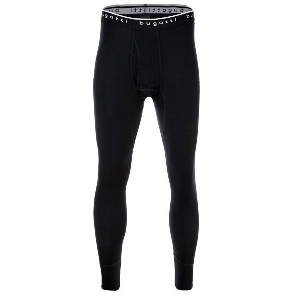 bugatti mens long pants - fine rib, single-coloured, cotton, single-coloured Black M (Medium)