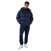 ellesse mens winter jacket - Dappiani, padded, hood, zip, logo, uni Blue 2XL (XX-Large)