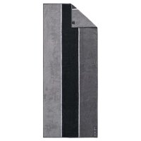 JOOP! Bath towel - Signature, terry towelling, cotton, striped Black 80x200cm