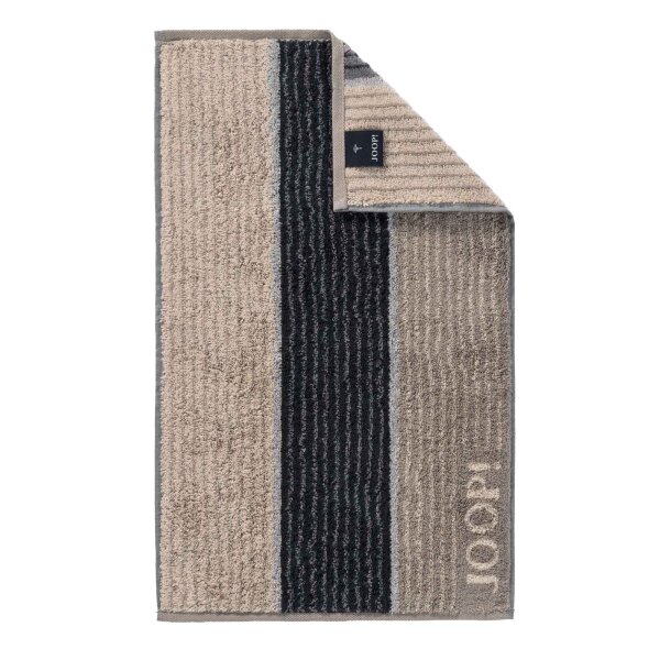 JOOP! Towel - Signature, terry towelling, cotton, striped Grey 30x50cm