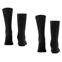 FALKE mens socks Swing 2-pack - mens, stockings, twopack, plain, 39-46 Black 39-42 (UK 5-8.5)