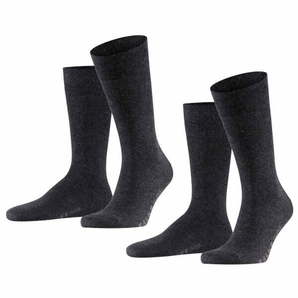 FALKE Herren Socken Swing 2er-Pack - Herren, Strümpfe,Twopack, Uni, 39-46 Anthrazit 39-42 (UK 5-8.5)