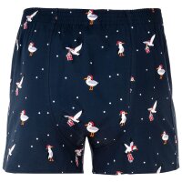 Happy Shorts Mens woven boxer shorts – X-MAS, American style, cotton, Christmas print Sea Gull M (Medium)
