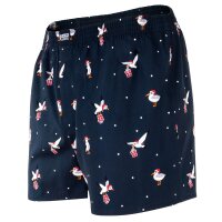 Happy Shorts Mens woven boxer shorts – X-MAS, American style, cotton, Christmas print Sea Gull M (Medium)