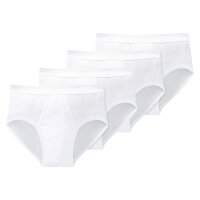 SCHIESSER Herren Slips 4er Pack - Doppelripp, Sportslip, Cotton Essentials Weiß 2XL