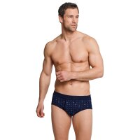 SCHIESSER Herren Slip 4 PACK - Sportslip, Essentials Feinripp, Karo-Print, S-XXL Marine 3XL (3X-Large)
