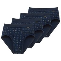 SCHIESSER Mens briefs 4 PACK - Sports briefs, Essentials rib, check print, S-XXL Navy 3XL (3X-Large)