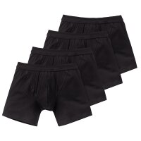 SCHIESSER Herren Shorts 4er Pack - Cotton Essentials, Authentic, Nadelzug, uni Schwarz 5 (Gr. Medium)