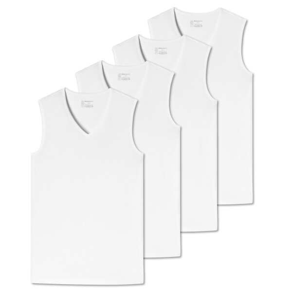 SCHIESSER Herren Tanktop 4er Pack - Serie "95/5", V-Ausschnitt, S-XXL Weiß M