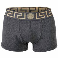 VERSACE Herren Trunks, 2er Pack - TOPEKA, Stretch Cotton, einfarbig Schwarz/Grau 3XL
