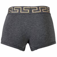 VERSACE Herren Trunks, 2er Pack - TOPEKA, Stretch Cotton, einfarbig Schwarz/Grau 3XL